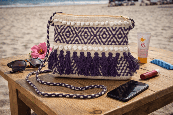 Boho Sustainable Sling Bag for Women | Handcrafted Cotton Texture | 9 × 11 Inches