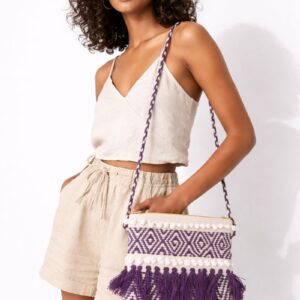 Boho Sustainable Sling Bag for Women | Handcrafted Cotton Texture | 9 × 11 Inches