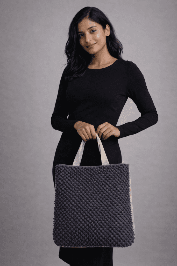 Respun Sustainable Woven Tote Bag with Zip Closure