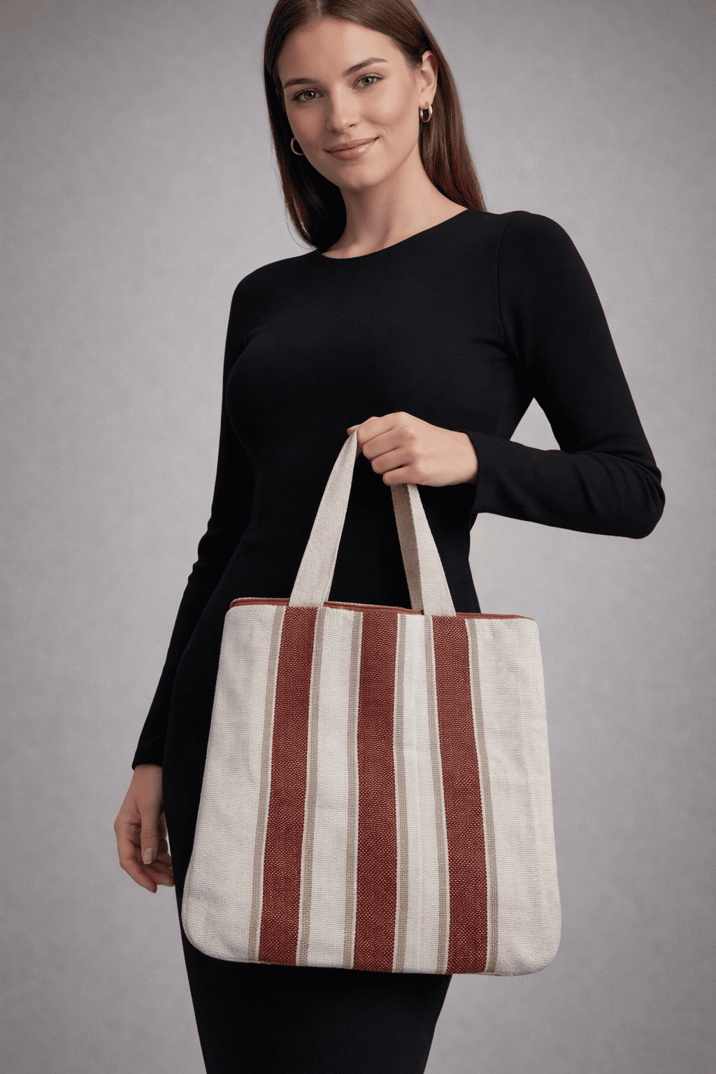 Upcycled tote bag made from recycled fabric, sturdy and spacious, suitable for college, shopping, and everyday use