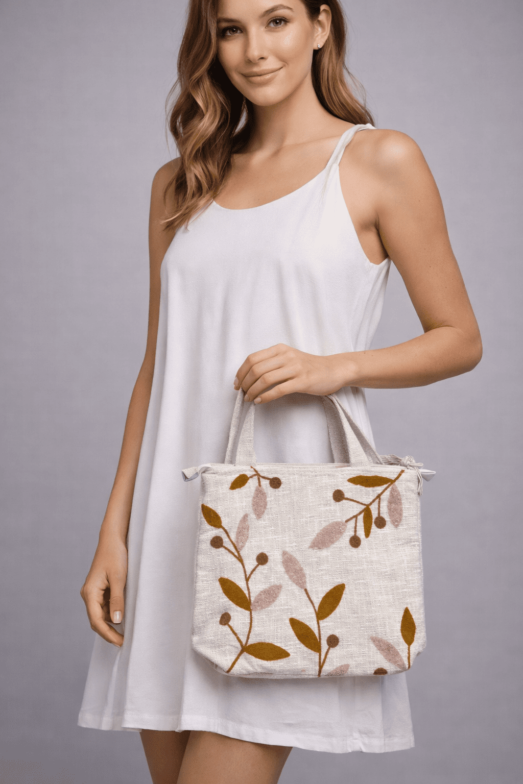 ReSpun designer sustainable tote bag with zip closure, spacious 16x15 inch everyday carry bag