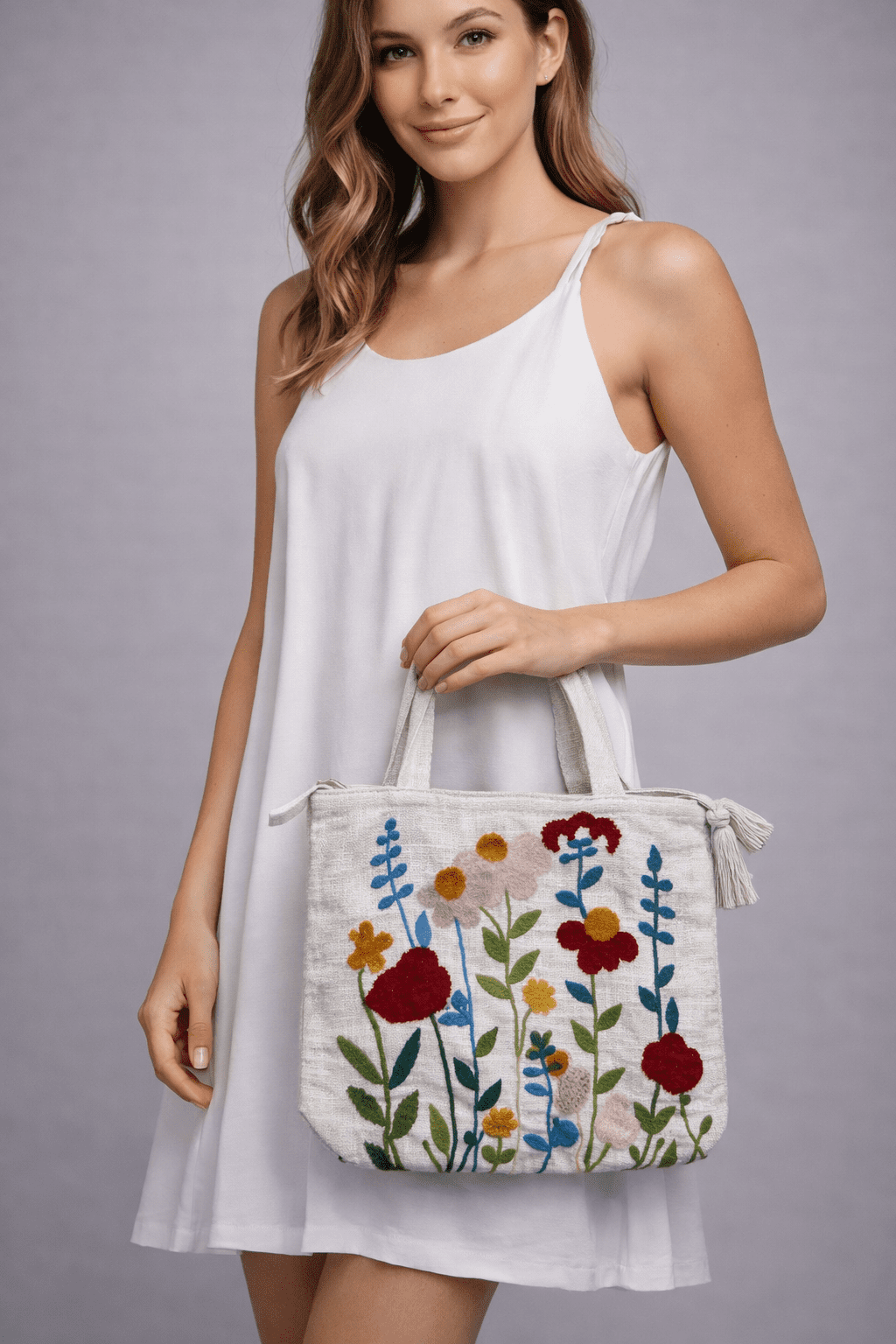 ReSpun designer sustainable tote bag with zip closure, spacious 16x15 inch everyday carry bag